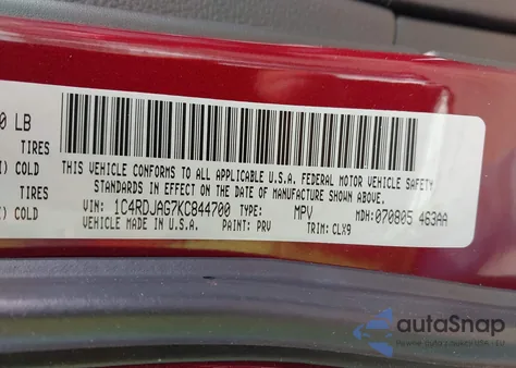 2019 Dodge Durango Sxt Awd из США, поврежденный, VIN 1C4RDJAG7KC844700